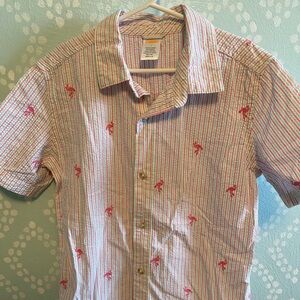 Gymboree Seersucker pink & aqua shirt